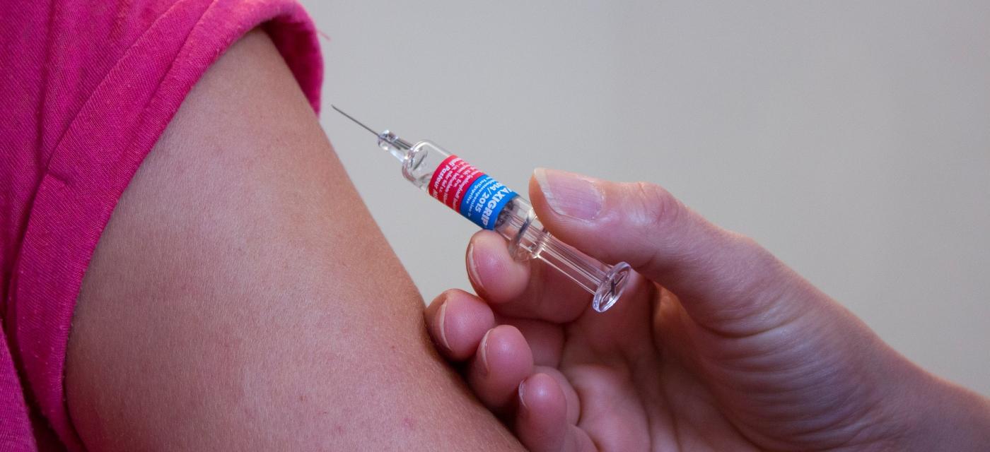 Detaljbild av vaccinering
