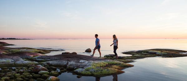 People walking on beach